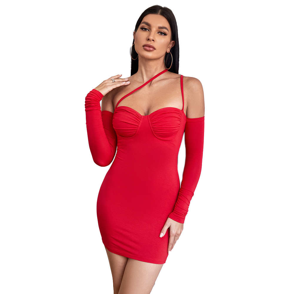 Spring Summer New Women's Slim Strap Dress Sexy Nightclub Mini Dress