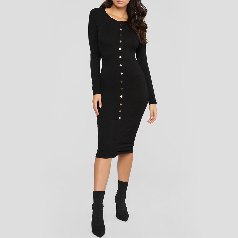 Bodycon Dress Long Sleeve Slim Fit Sexy Design Autumn Winter Fashion for Women Wholesale Available