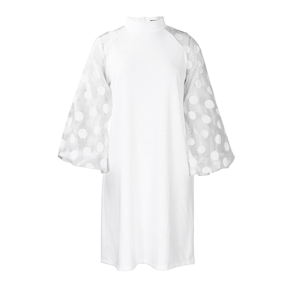 D3203 Women's Fashionable Loose Mesh Spliced Dress for Cross Border Trade in Europe, America, and Africa Stylish Casual Wear