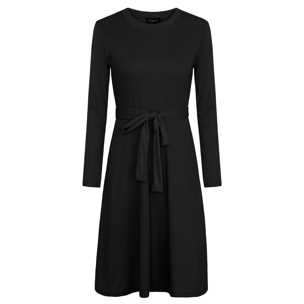Knitted Long Sleeve Dress Autumn Winter Collection Elegant Design Comfortable Fabric Perfect for Casual or Formal