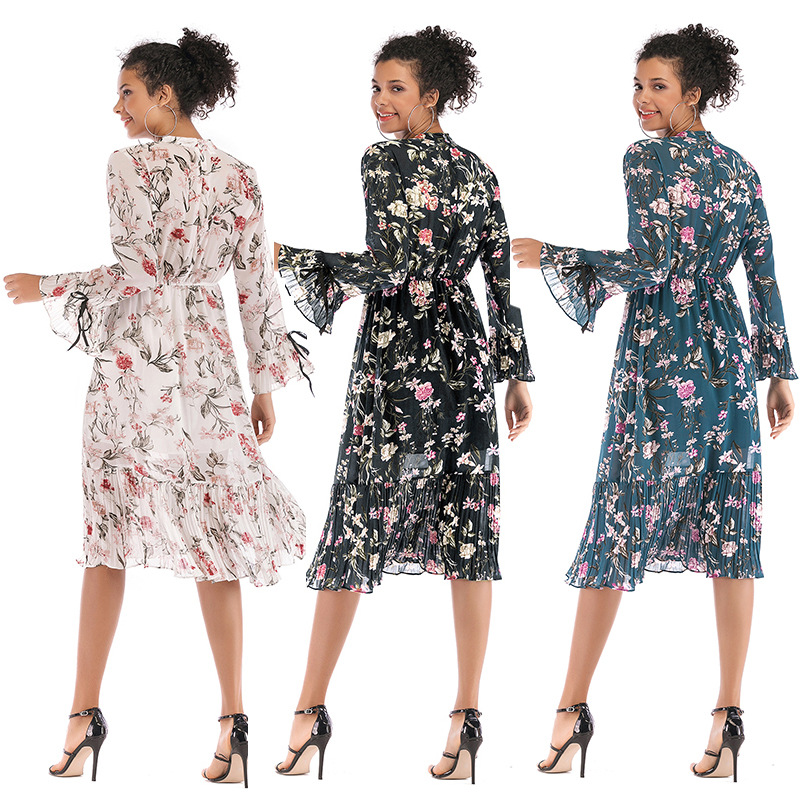 Floral Maxi Dress Spring Collection Elegant Design Comfortable Fit Perfect for Casual Outings Wholesale Available