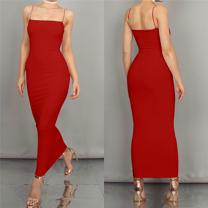 Women's Summer Elegant Slim Fit Strappy Maxi Dress
