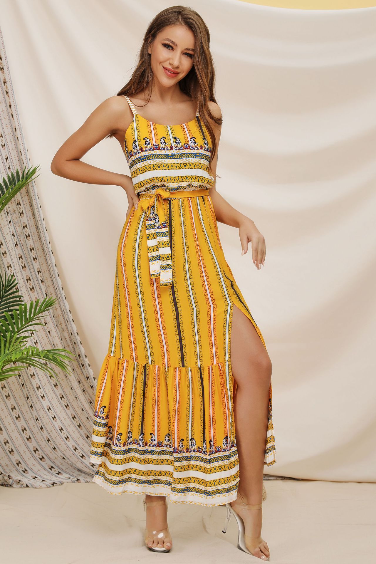 Bohemian Print Maxi Dress Womens Sleeveless Ethnic Style Comfortable Fabric Perfect for Summer Events Wholesale