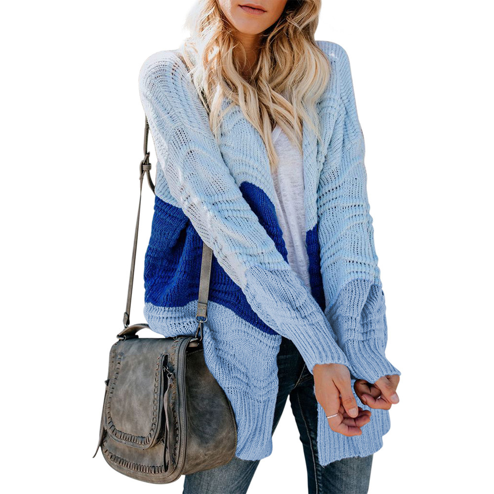Womens Winter Long Loose Knit Sweater Wave Pattern Cozy Fabric Versatile Style Wholesale Available