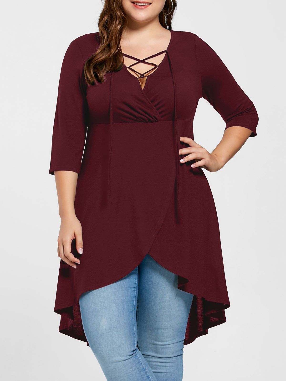 Plus Size Womens Dress Fashionable Slim Fit V Neck Summer Style Streetwear for Casual Occasions Wholesale