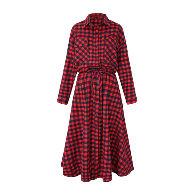 Long Sleeve Houndstooth Maxi Dress High Waist Belted Elegant Design Perfect for Spring and Autumn Ready to Ship