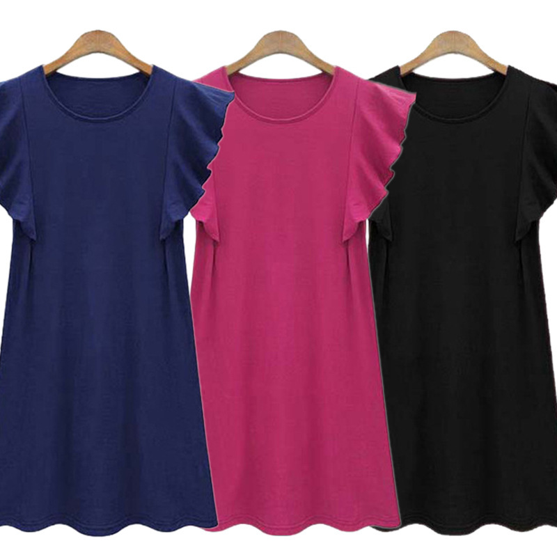 Plus Size A Line Dress Ruffle Sleeve Casual Flattering Fit Summer Wear for Curvy Women Wholesale Available
