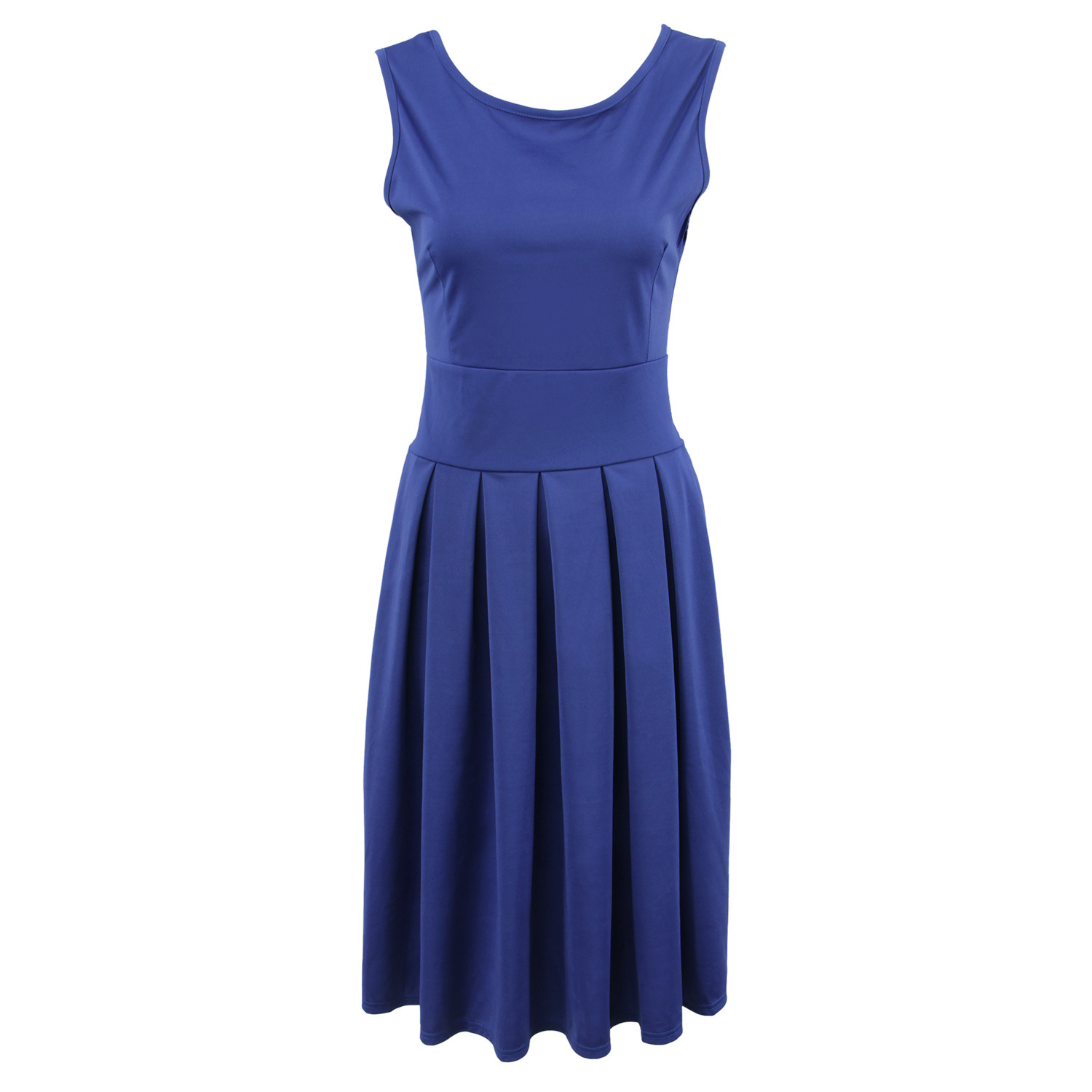 Sleeveless Pleated Dress Slim Fit Solid Color Elegant Design Spring Summer Womens Fashion Wholesale Available