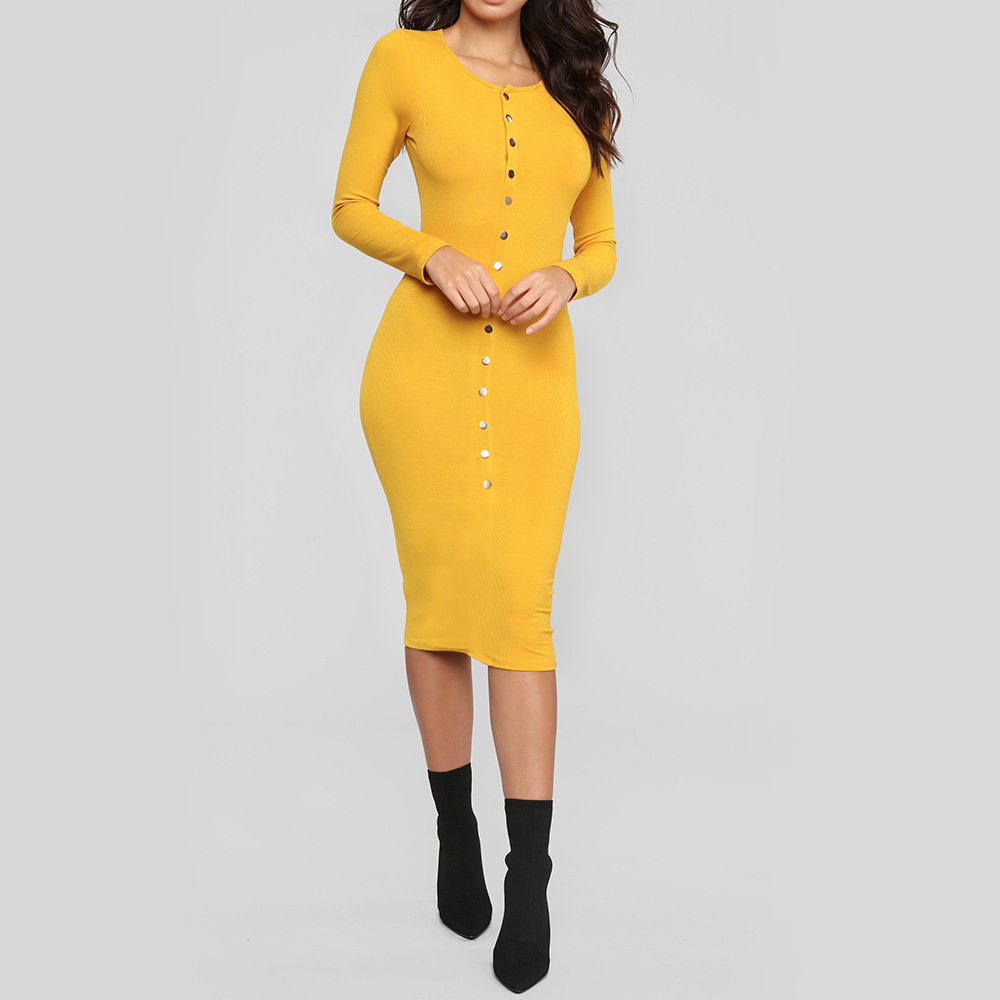 Bodycon Dress Long Sleeve Slim Fit Sexy Design Autumn Winter Fashion for Women Wholesale Available