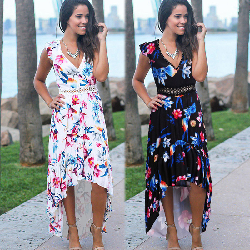 Sleeveless Floral Dress Milk Silk Fabric Fashionable Design Spring Summer Style Wholesale Available