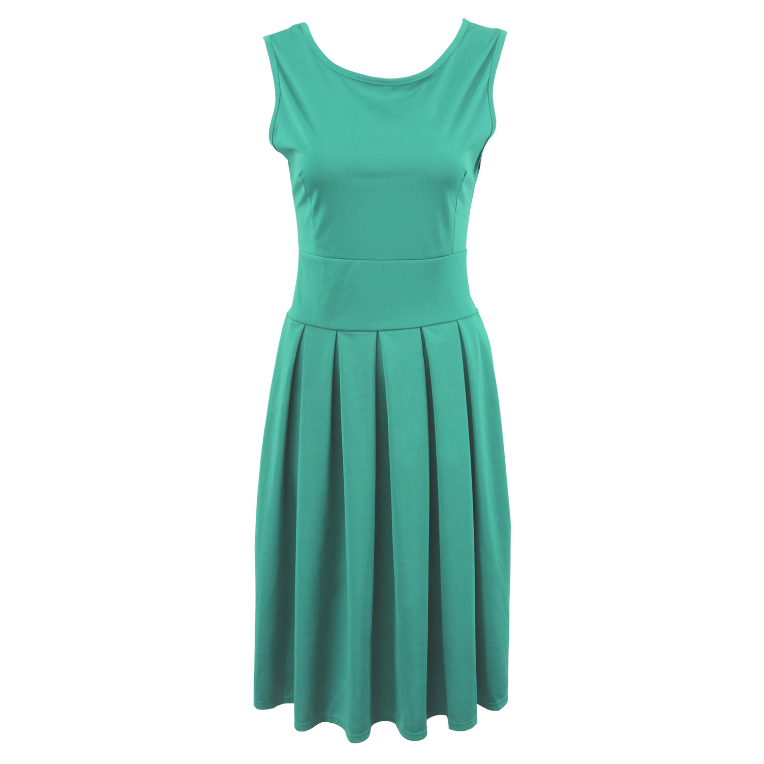 Sleeveless Pleated Dress Slim Fit Solid Color Elegant Design Spring Summer Womens Fashion Wholesale Available