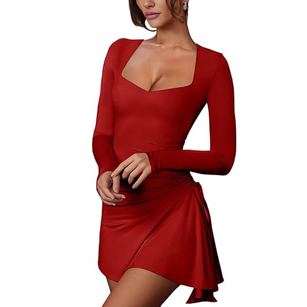 Womens A Line Bodycon Dress Sexy Sweet Red Autumn Winter Perfect for Parties and Casual Outings Wholesale