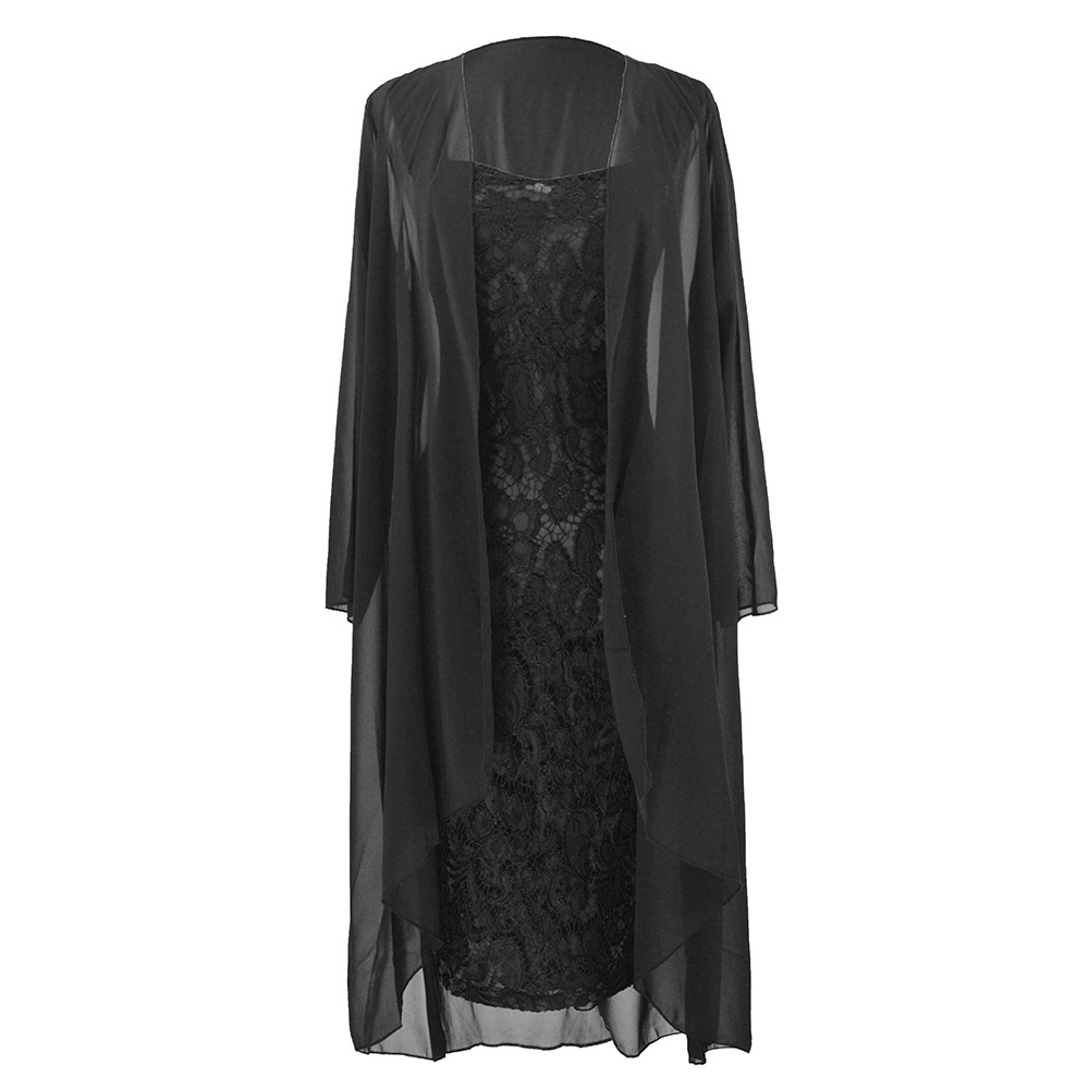 Elegant Lace Chiffon Dress Set Fashionable Autumn Style Perfect for Parties and Special Occasions Wholesale Available