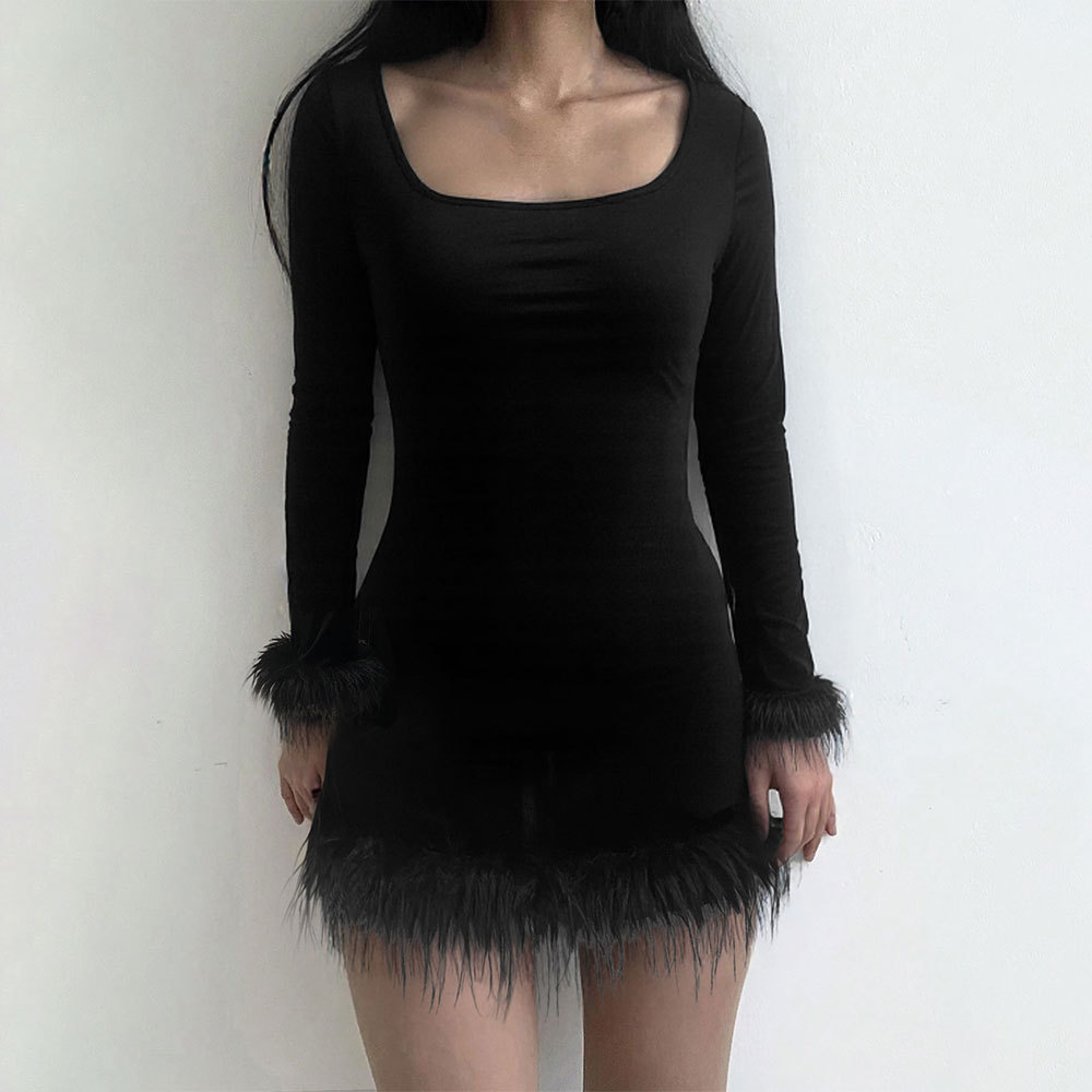 Women's Slim Fit Knit Long-Sleeve Dress