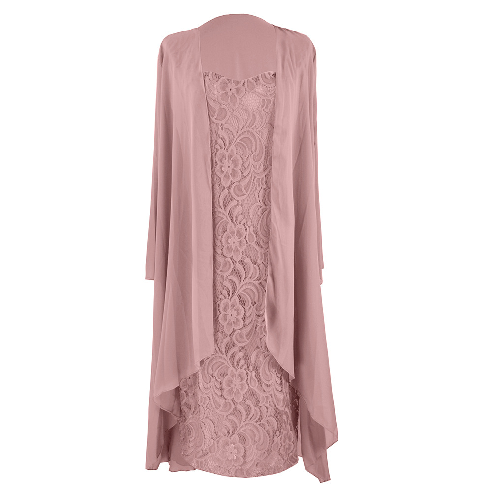 Elegant Lace Chiffon Dress Set Fashionable Autumn Style Perfect for Parties and Special Occasions Wholesale Available