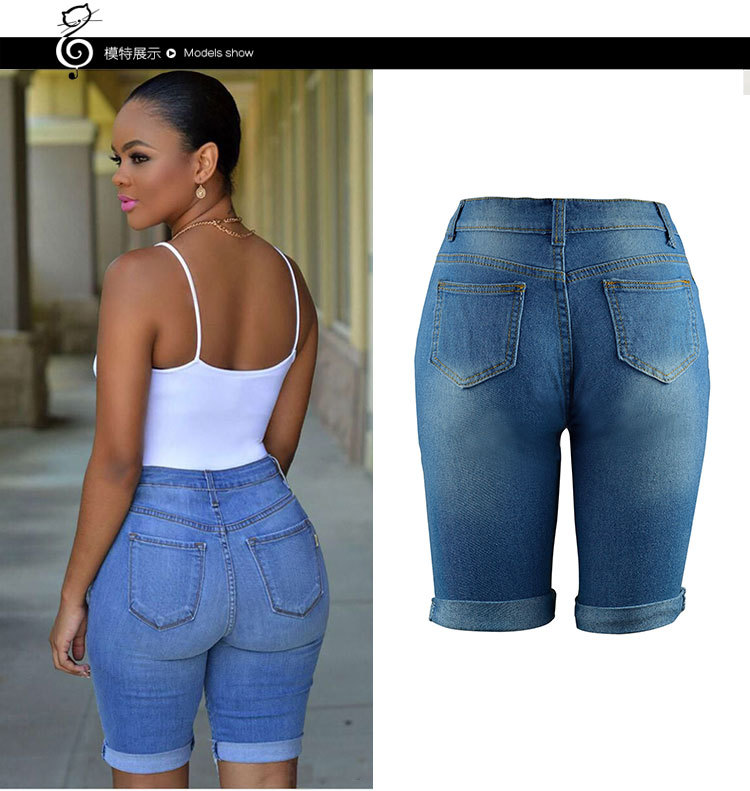 High Waisted Distressed Denim Shorts Handmade Trendy Ripped Design Casual Summer Wear Wholesale Available