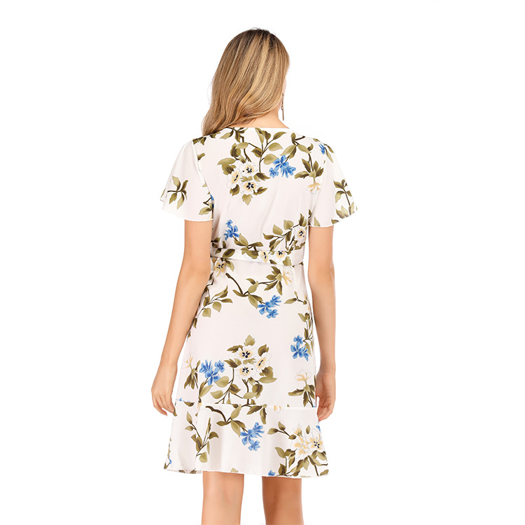 V Neck A Line Dress Spring Collection Quality Fabric Casual Style Wholesale for Womens Streetwear Fashion