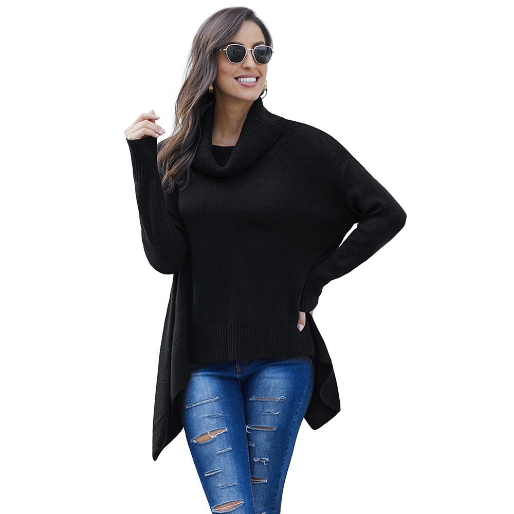 Womens Thick High Neck Sweater Warm Knitted Pullover Long Sleeve Solid Color Casual Autumn Winter Wear Wholesale