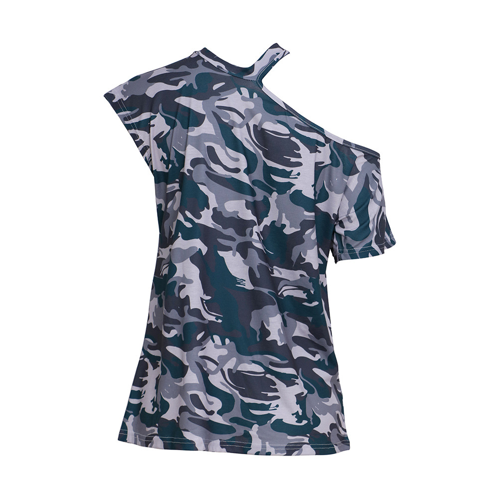 Womens Camouflage T Shirt Loose Fit Round Neck Short Sleeve Summer Style Perfect for Casual Wear Wholesale