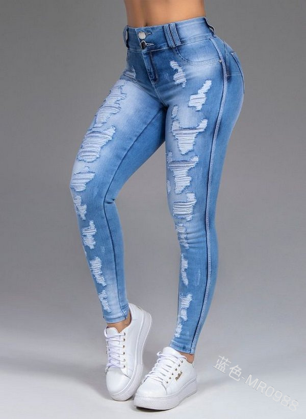 Womens Ripped Skinny Jeans Stretch Fabric Slim Fit Casual Style Perfect for Everyday Wear Ready to Ship