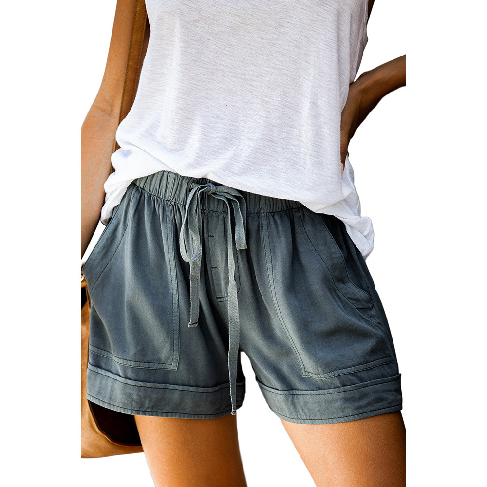 Womens Casual Tencel Shorts High Waist Loose Fit Wide Leg Summer Fashion Wholesale Available