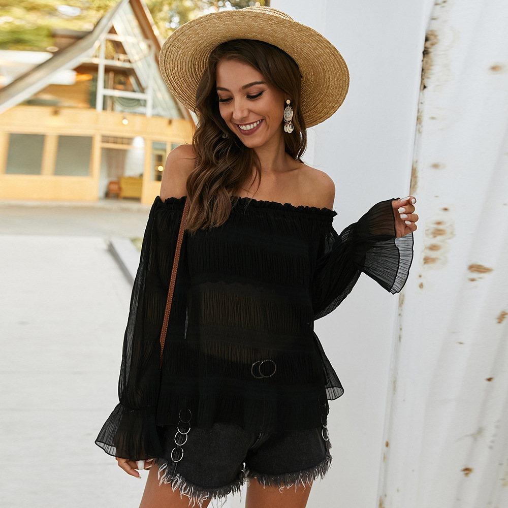 Off Shoulder Long Sleeve Top Original Design Spring Summer Collection Womens Fashion Wholesale Available