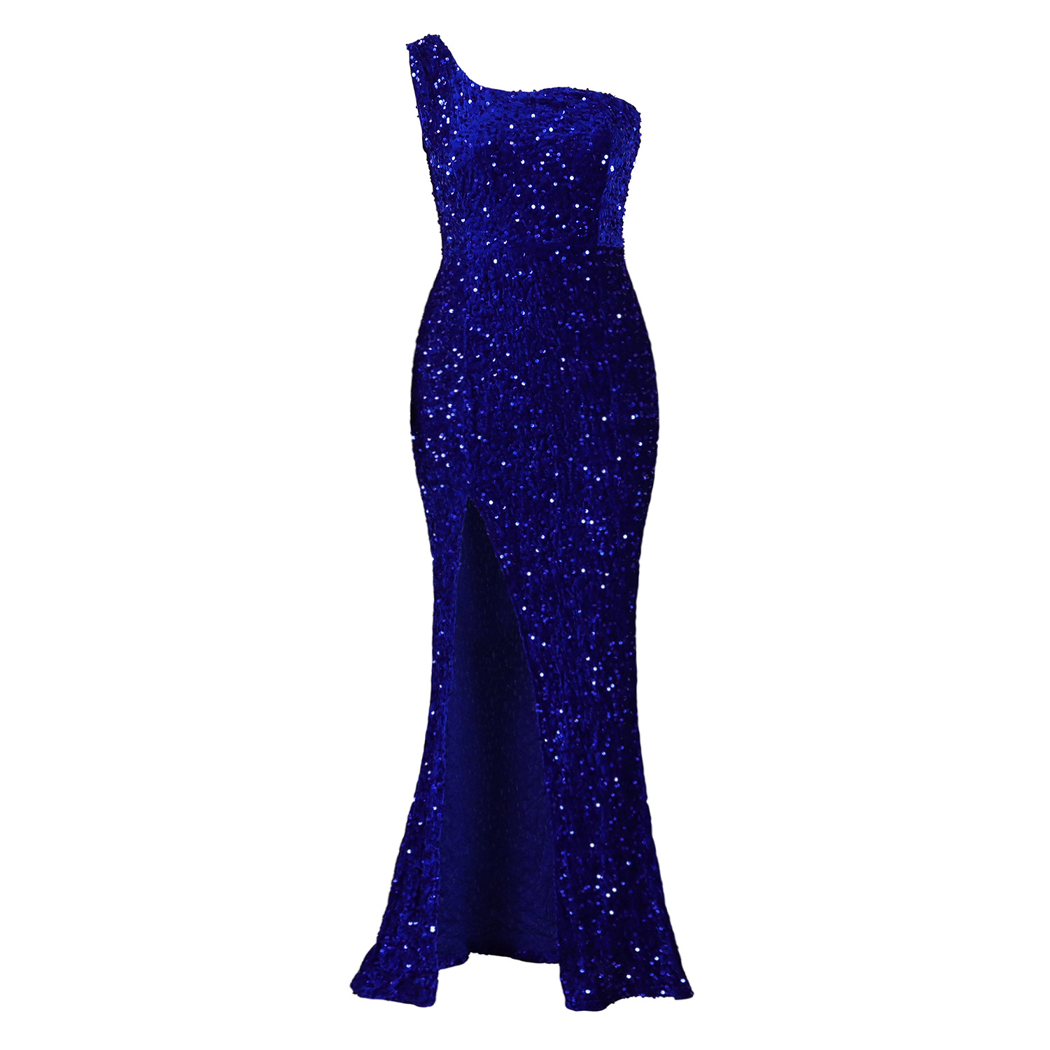 Fashionable Off Shoulder Sexy Split Long Dress with Sequins for Women, Elegant Evening Gown for Parties and Special Occasions