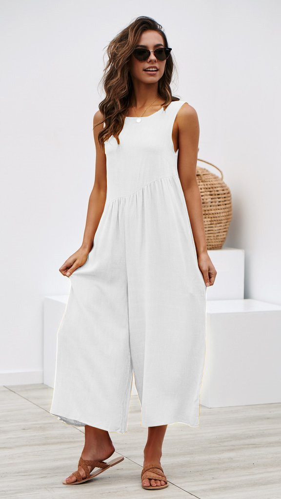 Chic Womens Solid Color Jumpsuit Elegant Design Comfortable Fit Versatile for Work or Casual Wear Wholesale Available
