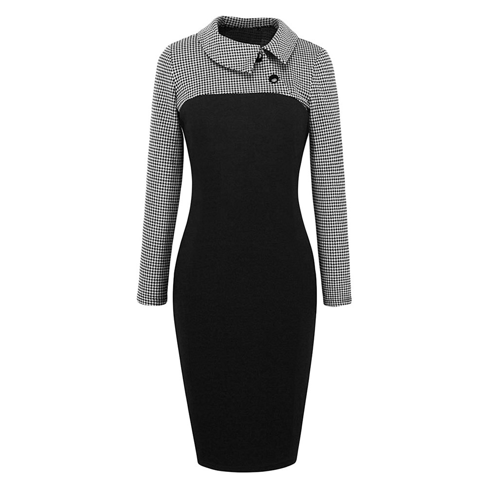 Floral Print Long Sleeve Dress Irregular Lapel Bodycon Fit Midi Length Perfect for Parties and Casual Outings
