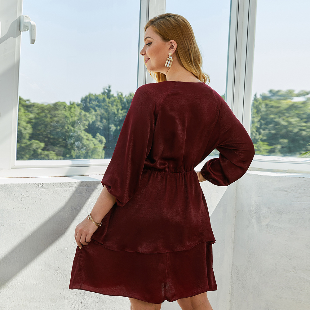 Plus Size Womens Dress Original Design Fashionable 3 4 Sleeve Spring Summer Style Wholesale Availability