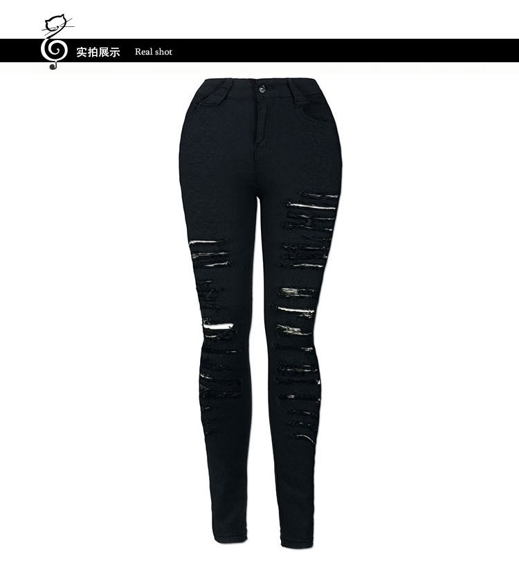 High Waisted Ripped Skinny Jeans Stretch Fabric Plus Size Trendy Design Casual Wear Wholesale Available