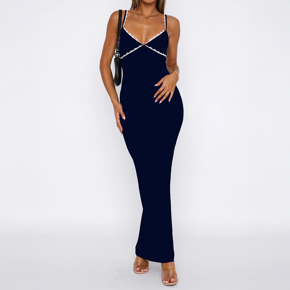 Y2K Style Sleeveless Bodycon Long Dress with Spaghetti Straps