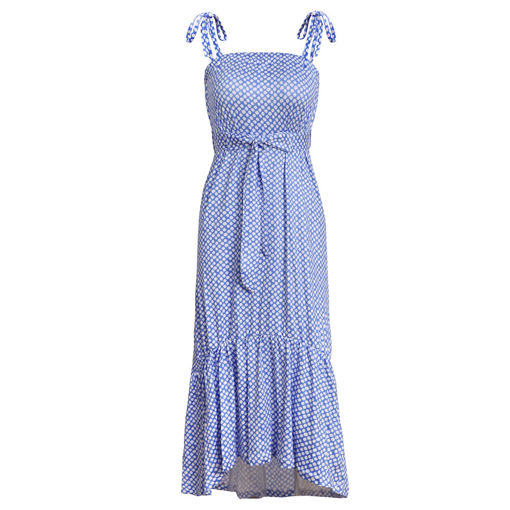 Womens Floral Print Pleated Maxi Dress Loose Fit Sleeveless Comfortable Fabric Spring Summer Fashion Wholesale