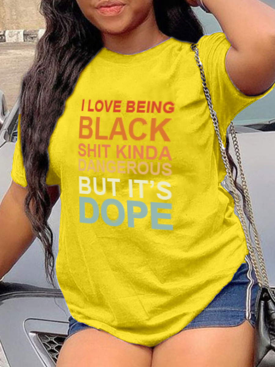 Plus Size Womens Short Sleeve T Shirt Letter Print Casual Style Comfortable Fabric Wholesale Available