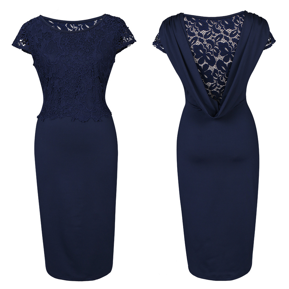 Pencil Dress Summer Style Round Neck Elegant Fit Office Wear for Women Wholesale Available