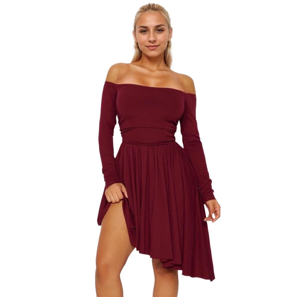 Women's Slim Fit Maxi Midi High Waist Dress