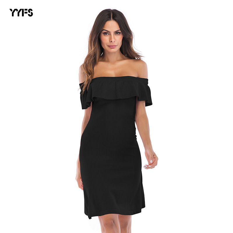 Summer Bodycon Dress Off Shoulder Slim Fit Elegant Style Perfect for Parties and Events Wholesale Available