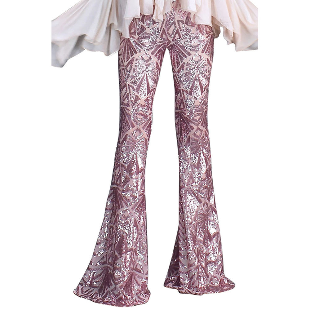 Sequin Casual Wide Leg Pants for Women Loose Fit Straight Cut Versatile Style Perfect for Autumn and Winter