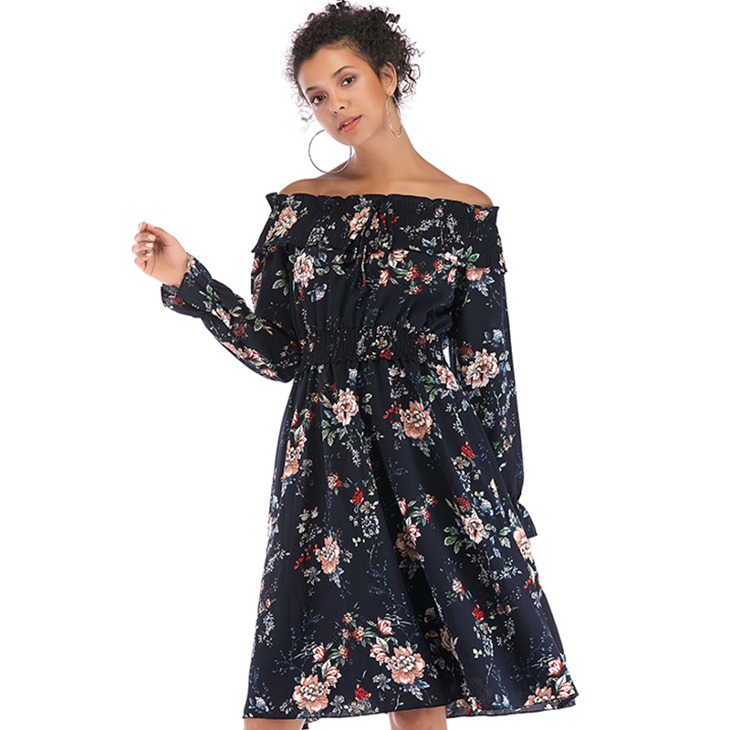 Floral Print Wrap Dress Elegant Design Comfortable Fit Spring Fashion Wholesale Womens Apparel Ready to Ship