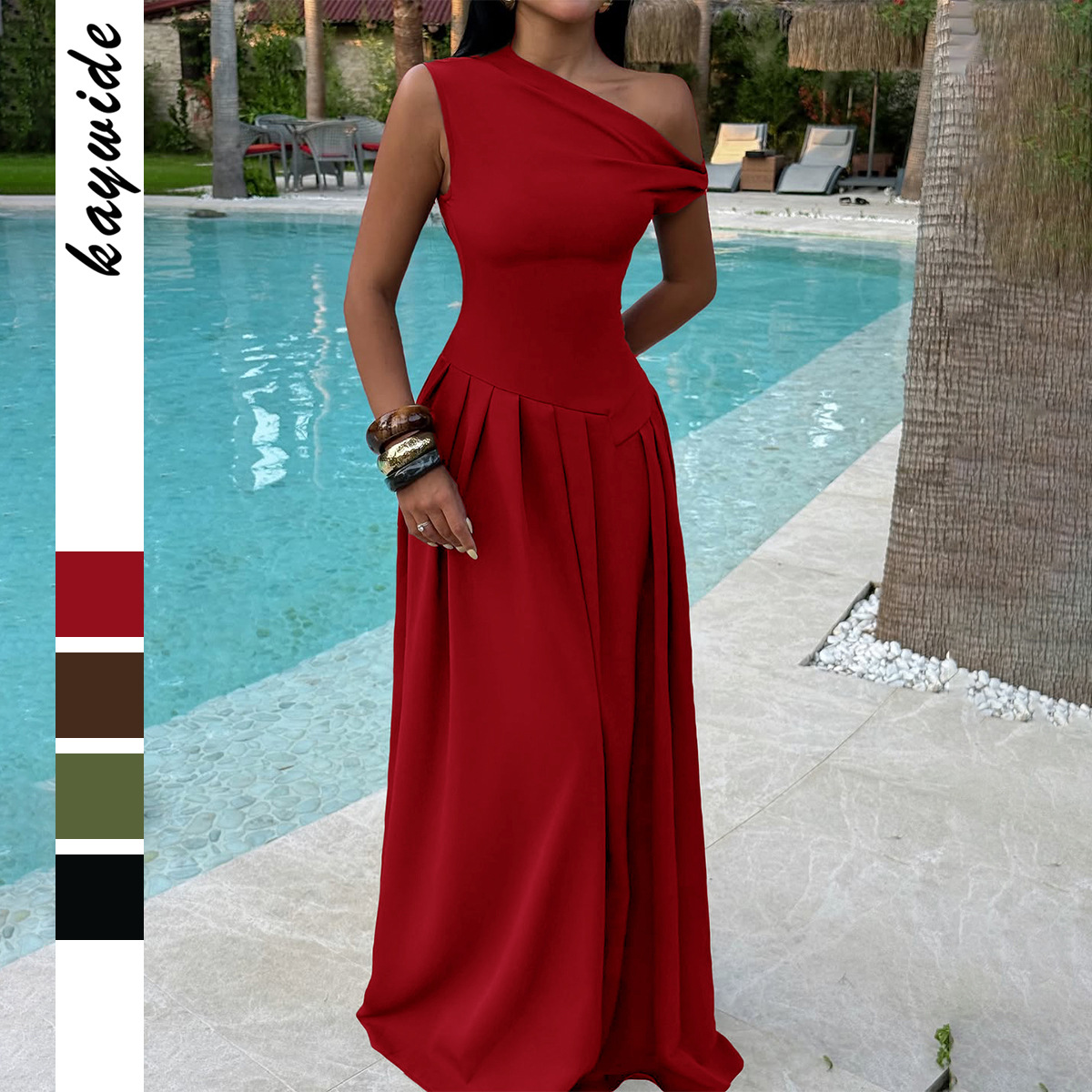 European and American Evening Dress — Elegant Off Shoulder Long Gown, Chic Design, Summer Fashion — Wholesale Supply Available