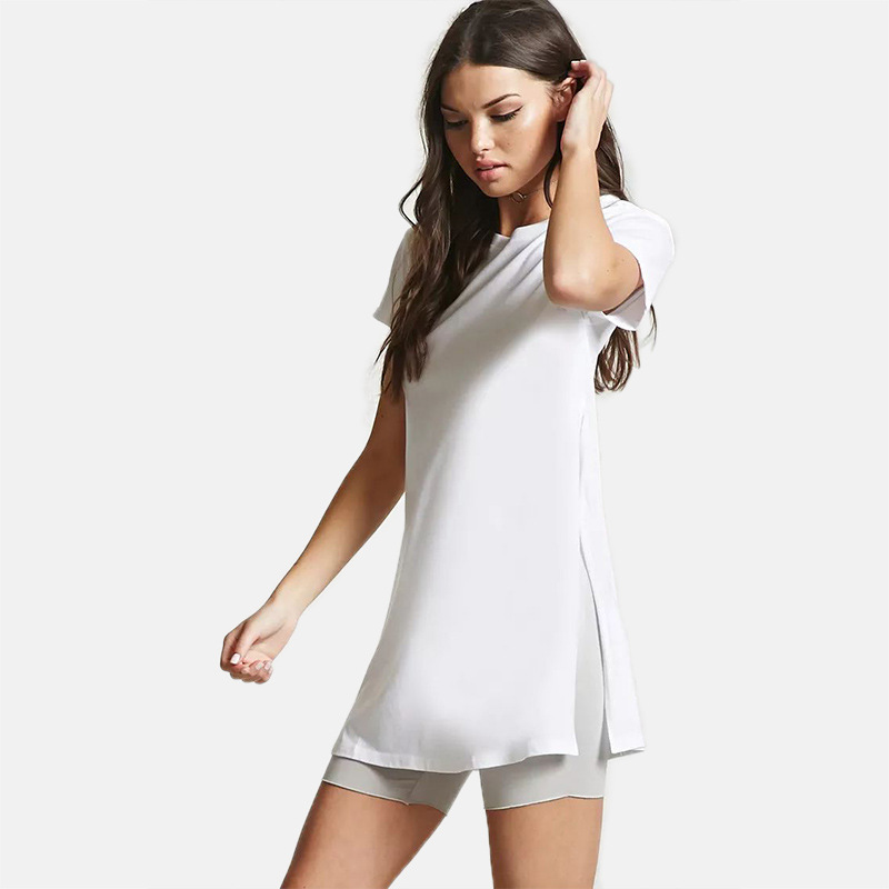 Womens Summer T Shirt Solid Color Short Sleeve Round Neck Casual Wear for Everyday Use Wholesale Available
