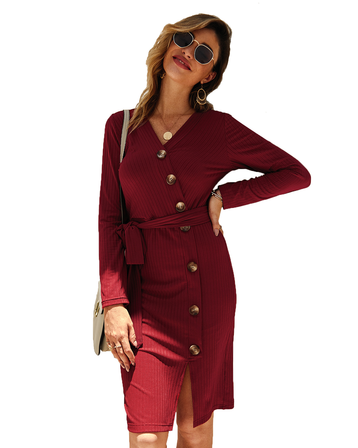 Knitted Dress Stylish Design Comfortable Fit Warm Fabric Autumn Winter Fashion for Women Wholesale Available