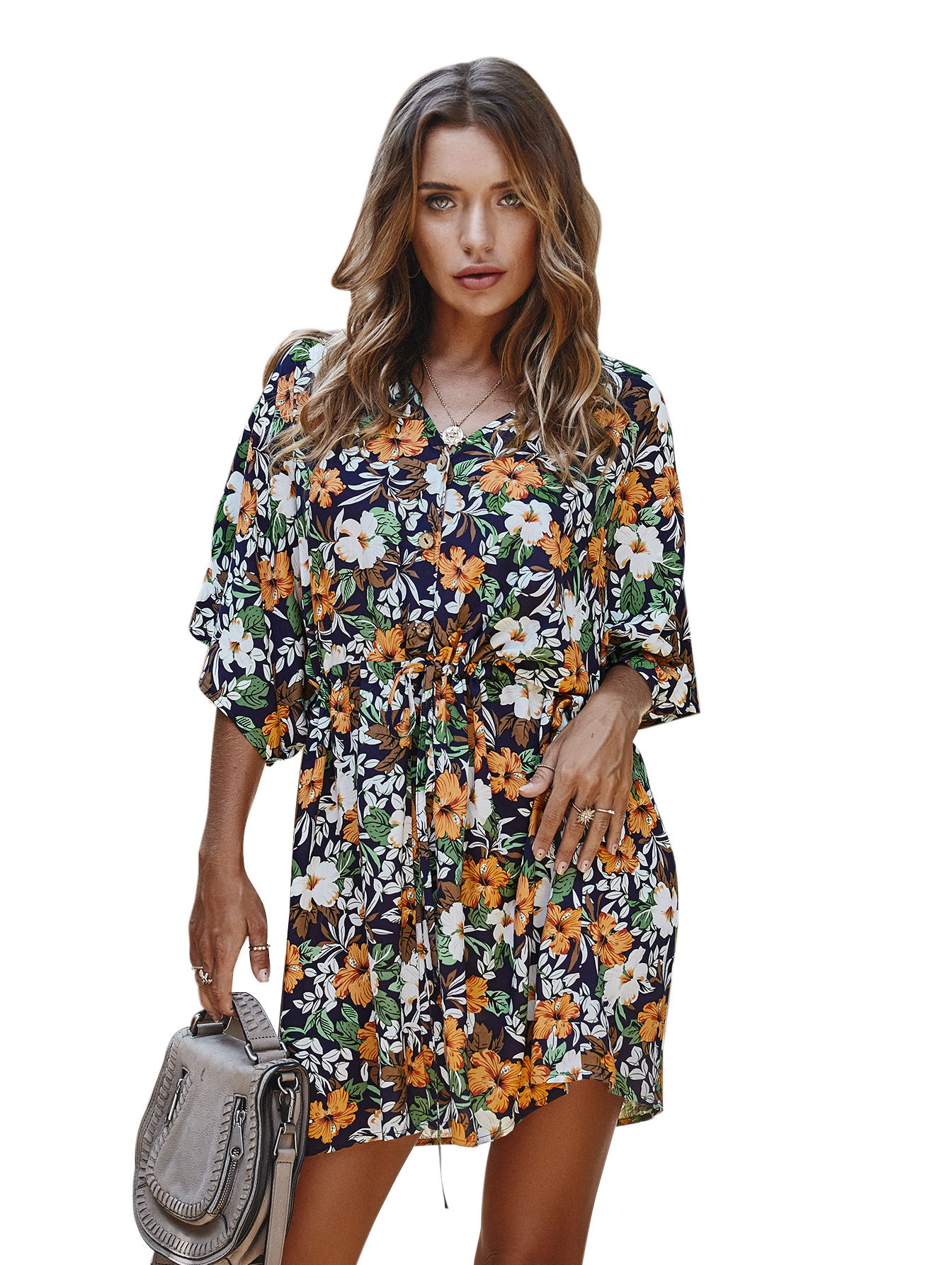 Fashionable Floral Print Womens Dress Spring Collection Casual Wear for Everyday Use Wholesale Available