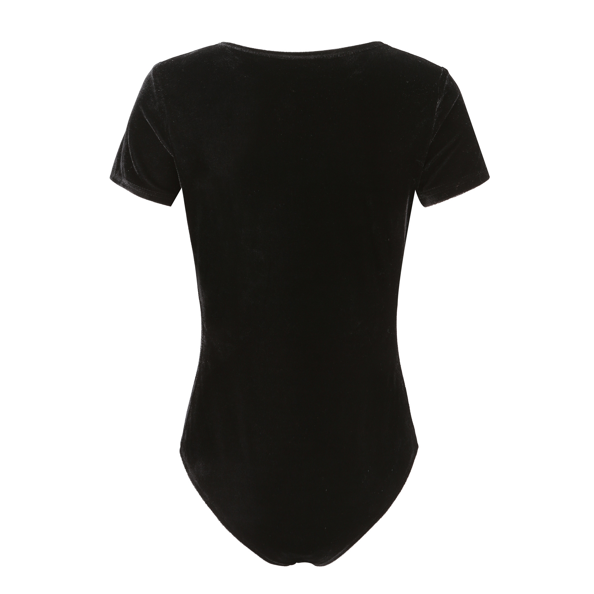 Velvet Jumpsuit Short Sleeve Slim Fit Versatile Design Casual Wear for Women Wholesale Available