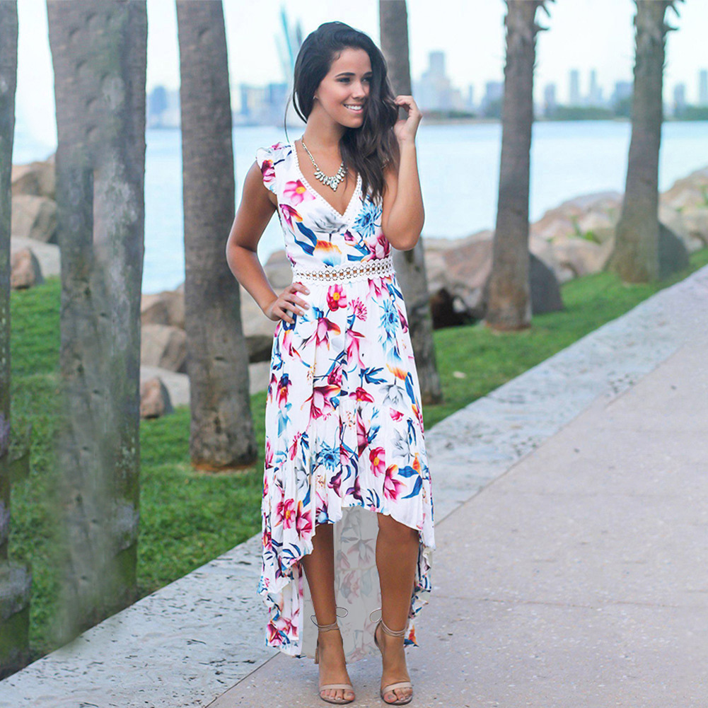Sleeveless Floral Dress Milk Silk Fabric Fashionable Design Spring Summer Style Wholesale Available