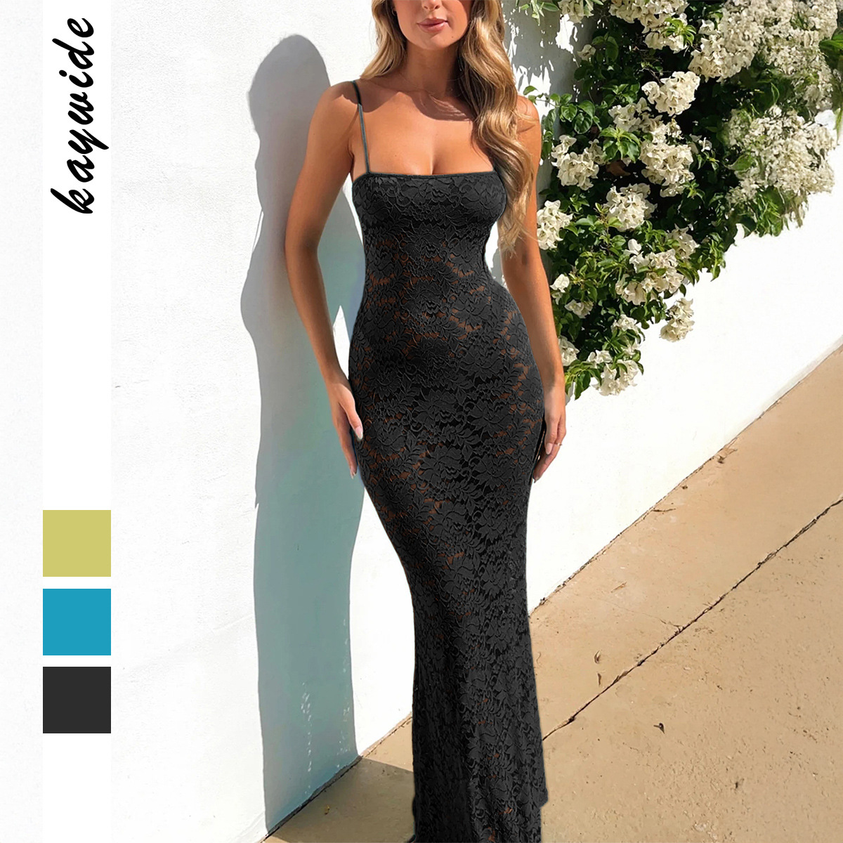 Y2K Style Sexy Hollow Out Spaghetti Strap Long Dress for Women Spring Summer