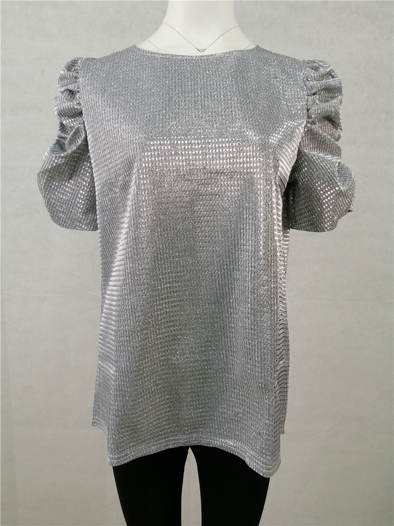 Sequin T Shirt Round Neck Short Sleeve Summer Style Casual Wear for Women Wholesale Available