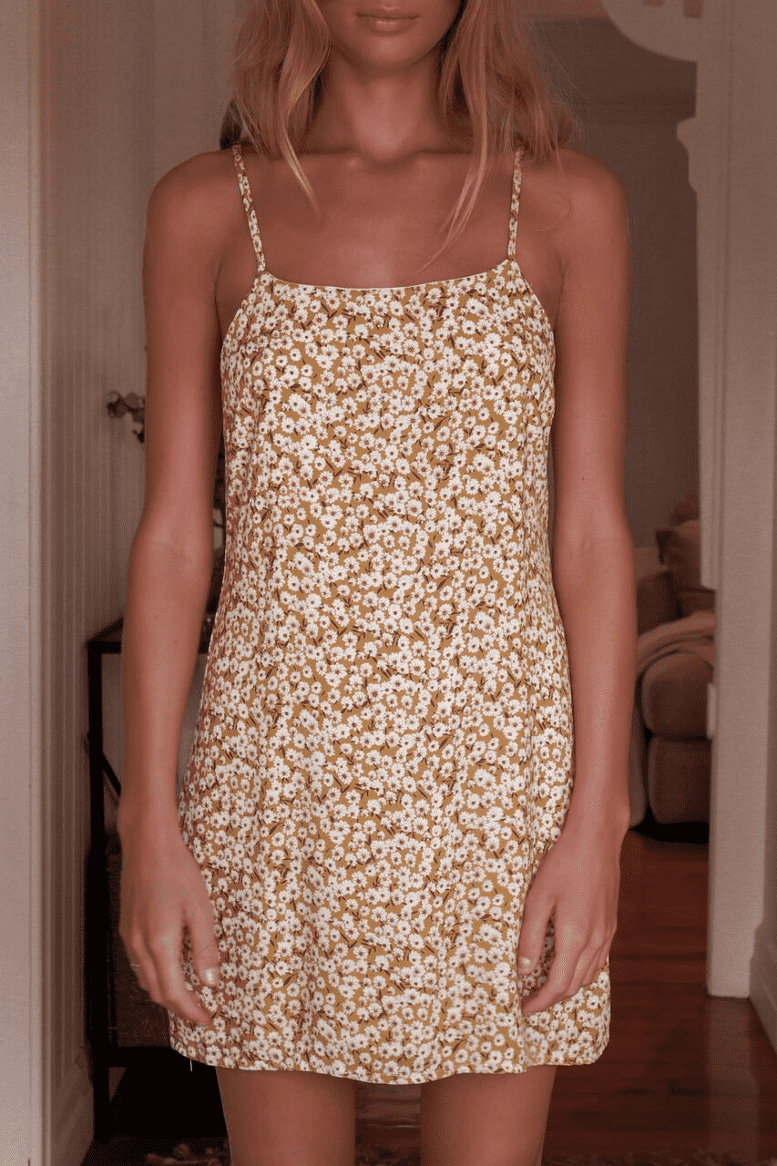 Floral A Line Dress Sleeveless Casual Lightweight Fabric Perfect for Summer Vacations Wholesale Available