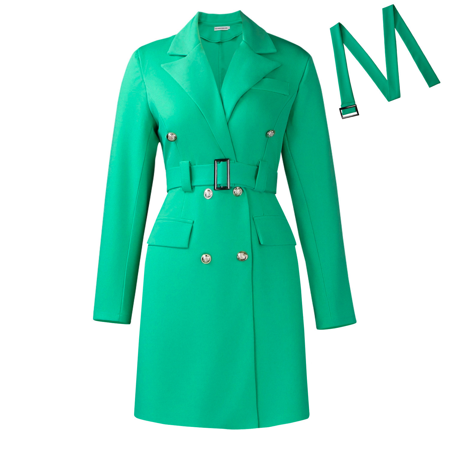 Elegant Long Sleeve Bodycon Blazer Dress for Autumn and Winter, Double Breasted, Solid Color, Perfect for Commuting, European