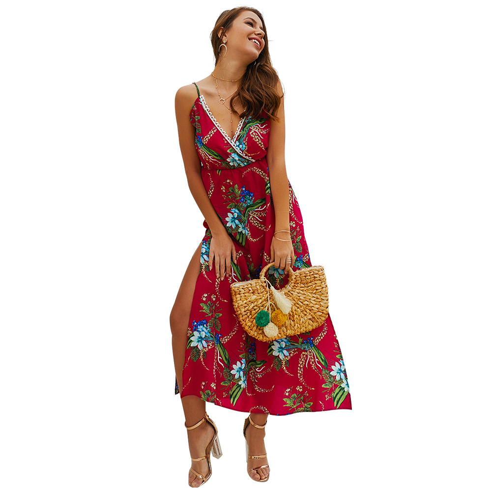Bohemian Print Maxi Dress Womens Summer Sleeveless Design Lightweight Fabric Stylish and Comfortable Wholesale